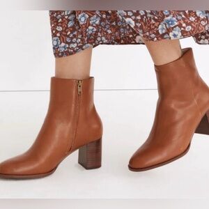 Madewell The Mira Side-Seam Classic Ankle Boot Leather English Saddle Brown